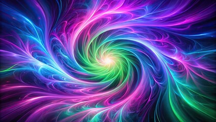 Fototapeta premium A vibrant, swirling vortex of purple and pink hues, with tendrils of neon green and blue that seem to pulse with an otherworldly energy, colorful, vibrant, neon patterns