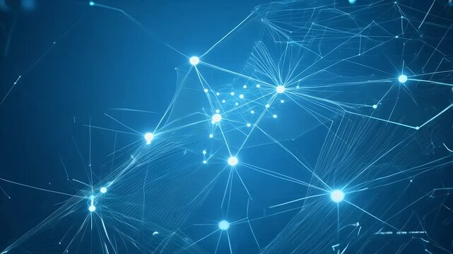 dynamic abstract visuals network technology loop featuring plexus connections wireframe bs monochrome blue tones designed create immersive 4K ultrahighdefinition that seamlessly loops