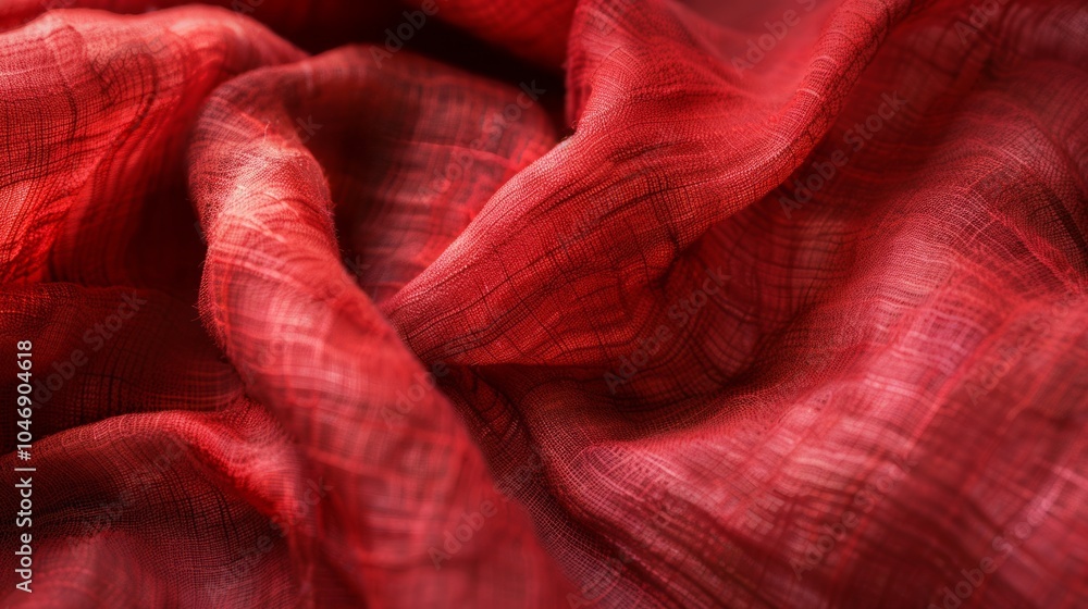Poster the fabric has visible stitching, with a zigzag pattern of thread on one edge