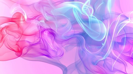 Obraz premium Wisps of colorful smoke swirling across the screen in soft gradients of pink, purple, and blue, creating a dreamy, ethereal effect