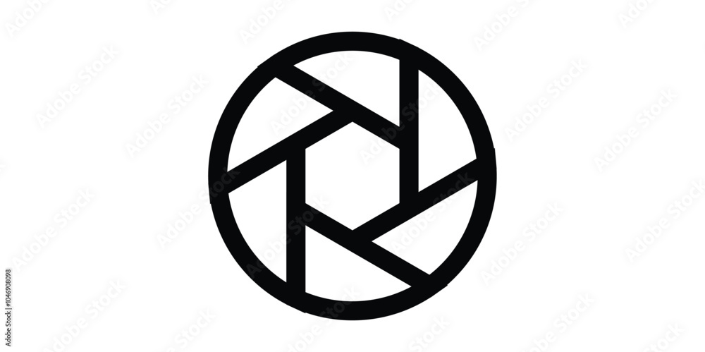 Poster aperture icon. camera shutter icon template.