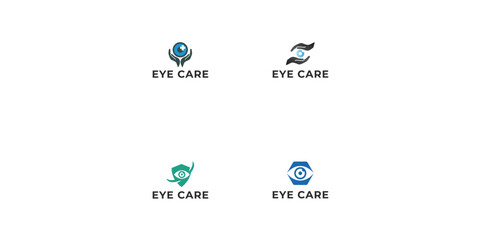 Set of Eye Care Concept Logo Design Template, Eye Care logo design Vector, Icon Symbol
