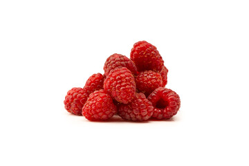 Tasty fresh raspberry isolated on a white background. Top view.