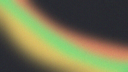 Dark yellow green red black abstract grainy background, glowing vibrant color gradient shape, noise texture poster header banner cover design