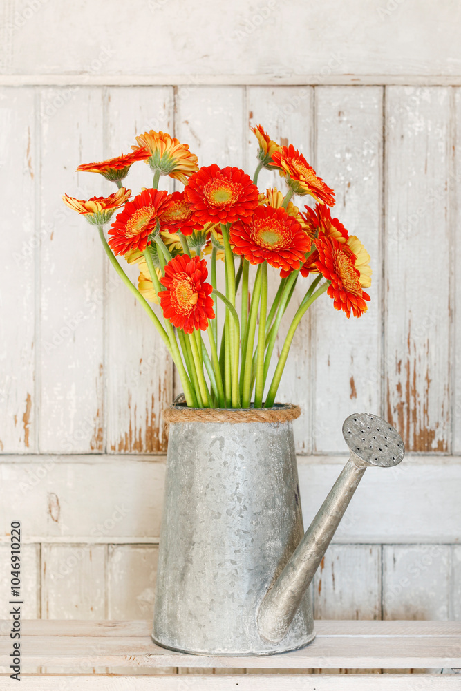 Canvas Prints Bouquet of orange gerbera daisies.