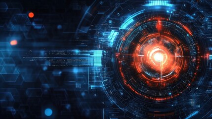 Obraz premium Abstract Futuristic Interface with Glowing Circles