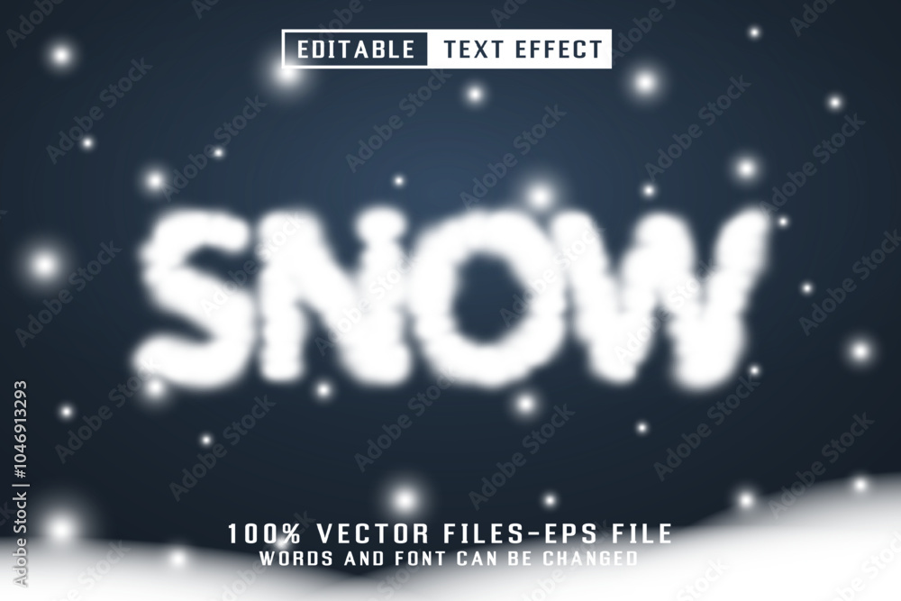 Poster snow text - editable text effect