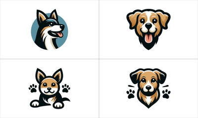 Obraz premium set of dogs logo