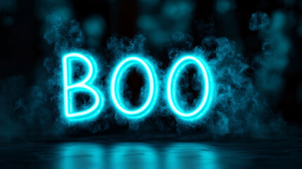 Spooky halloween night - neon blue