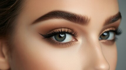 Fototapeta premium Beautiful Close-Up of Female Face with Stunning Eyes