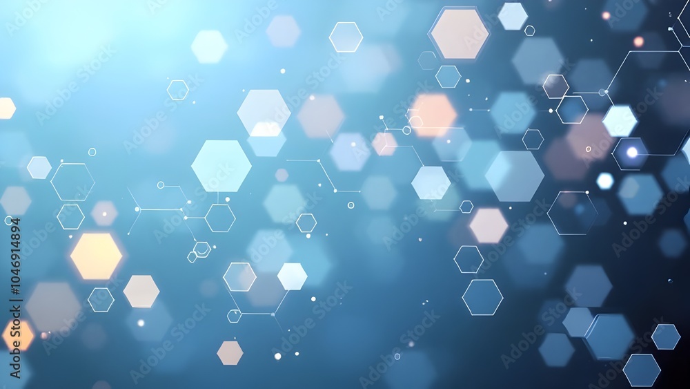 Poster polygon shape technology background hexagon honeycomb interconnected geometric shapes