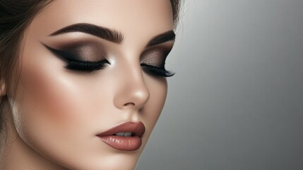 Fototapeta premium Elegant Makeup Look with Dramatic Eyeliner