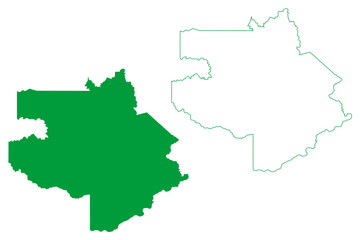 Obraz premium Sao Gabriel da Cachoeira municipality (Amazonas state, Municipalities of Brazil, Federative Republic of Brazil) map vector illustration, scribble sketch Sao Gabriel da Cachoeira map