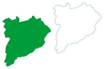 Sao Jose da Vitoria municipality (Bahia state, Municipalities of Brazil, Federative Republic of Brazil) map vector illustration, scribble sketch Sao José da Vitória map