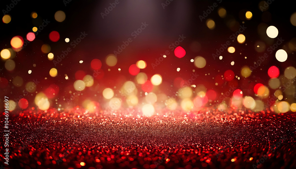 Poster abstract red gold black glitter lights create a visually striking background with a defocus_1(137)