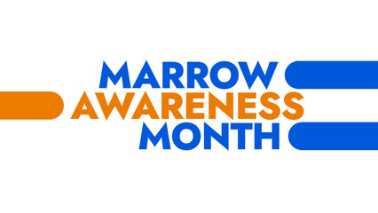 Marrow Awareness Month colorful text typography on white or black background banner illustration great for wishing and celebrating awareness for Happy Marrow Awareness Month in November