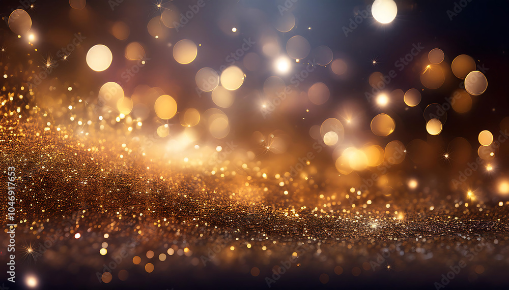 Poster abstract glitter lights feature a background in metallic colors with a defocused presen_1(136)