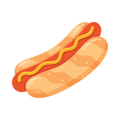 Hotdog icon in flat style. Hot dog fastfood vector illustration on isolated background. Bun with sausage sign business concept.