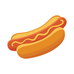 Hotdog icon in flat style. Hot dog fastfood vector illustration on isolated background. Bun with sausage sign business concept.