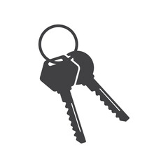 Key icon in flat style. Security vector illustration on isolated background. Door protection sign business concept.