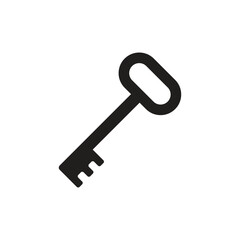 Key icon in flat style. Security vector illustration on isolated background. Door protection sign business concept.