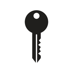 Key icon in flat style. Security vector illustration on isolated background. Door protection sign business concept.