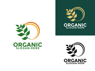 Nature leave logo minimalist design green eco concept design, Organic Leaf Logo design vector