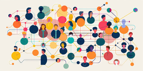 Vibrant colors illustrate the interconnectedness of family members on a modern genealogy chart.