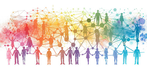 Vibrant colors illustrate the interconnectedness of family members on a modern genealogy chart.