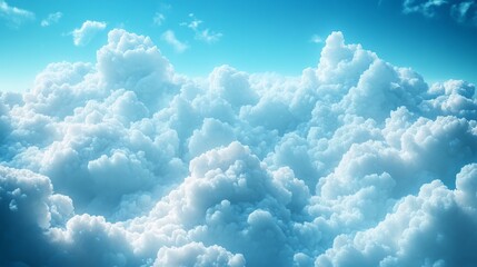 The sky is filled with fluffy white clouds, creating a serene