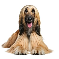 Isolate Afgan Hound Dog Background