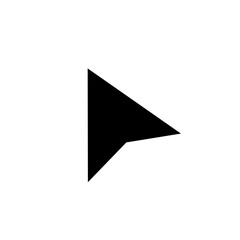 Arrowhead cursor icon in generic style. Computer  pointer arrow sign symbol