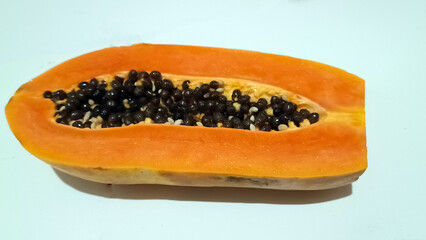 Close up of fresh Papaya isolated