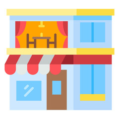 Restaurant Icon Flat,Places icon pack,minimalist vector illustration ,simple transparent graphic element .Isolated on white background