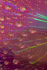 Oil Droplets in Water with Colorful Background