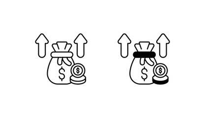 Inflation Rate icon design with white background stock illustration