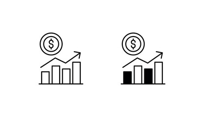 Economic Chart icon design with white background stock illustration