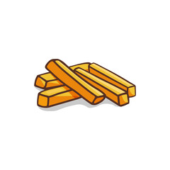  french fries isolated in doodle style. Vector illustration
