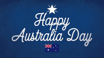Obraz premium A banner with text happy australia day with australian flag background