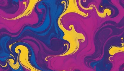 Fototapeta premium Vibrant Minimal Wallpaper with Fluid Ink Swirls in Bold Colors