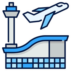 Airport Icon Filled Line,Places icon pack,minimalist vector illustration ,simple transparent graphic element .Isolated on white background