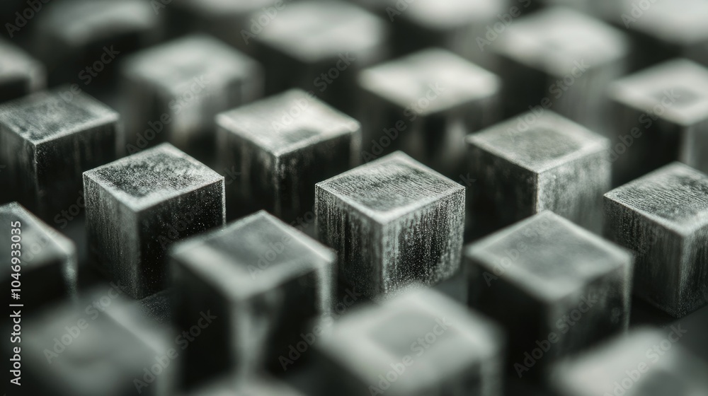 Poster Neatly arranged lithium blocks, emphasizing their role as essential materials in battery technology.