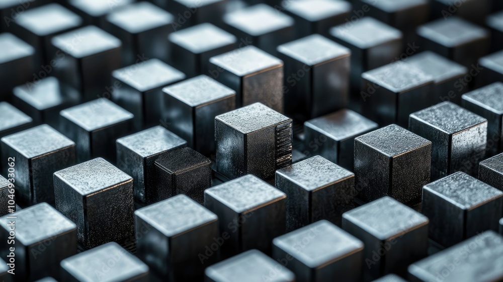 Poster Neatly arranged lithium blocks, emphasizing their role as essential materials in battery technology.