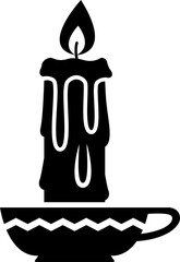 Burning and melting candle flat icon