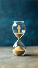 Hourglass Icon Depicting Human Form as Sand Flows Through Time