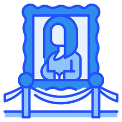 Museum Icon Blue,Places icon pack,minimalist vector illustration ,simple transparent graphic element .Isolated on white background