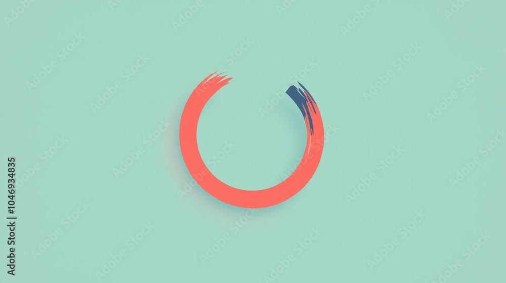 Poster abstract circular shape with colorful brush stroke