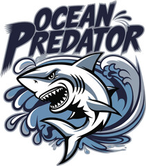 Fototapeta premium Ocean Predator Concept Shark T-Shirt Design
