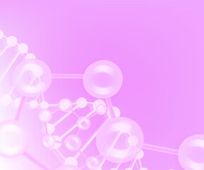 Hyaluronic acid and Niacinamide, pink collagen serum drops with cosmetic advertising background ready to use, illustration vector.