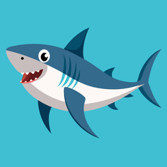 Obraz premium shark cartoon isolated on white
